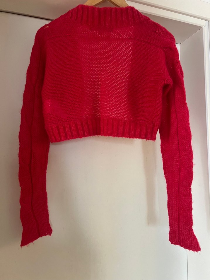 Yün crop hırka / Bolero, Uzun Kollu - Görsel 2