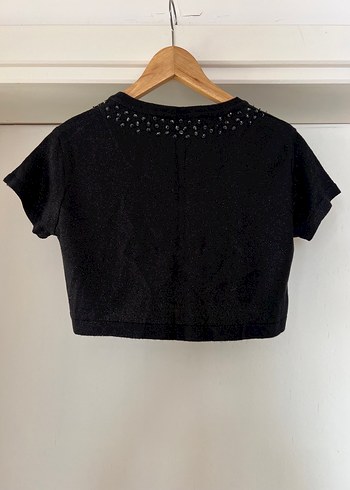 Siyah Payet İşlemeli Kısa Kollu Bolero - Görsel 3