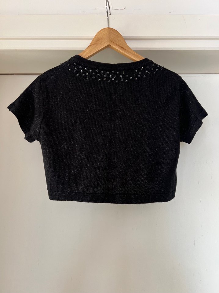 Siyah Payet İşlemeli Kısa Kollu Bolero - Görsel 3