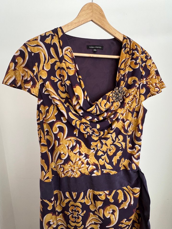 Laura Ashley %100 ipek elbise - Görsel 5