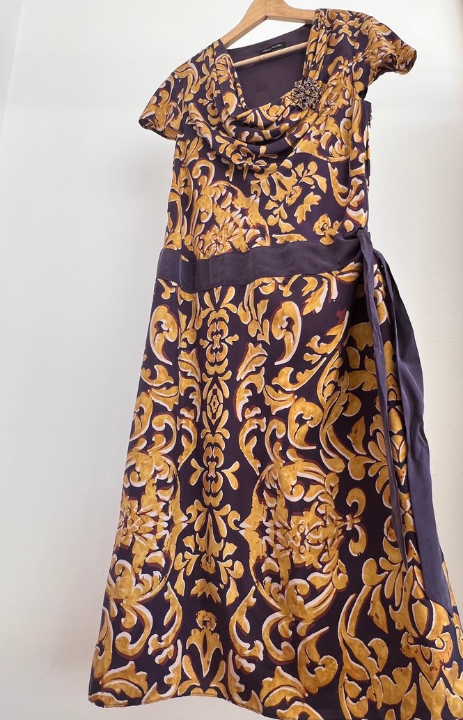 Laura Ashley %100 ipek elbise - Görsel 4