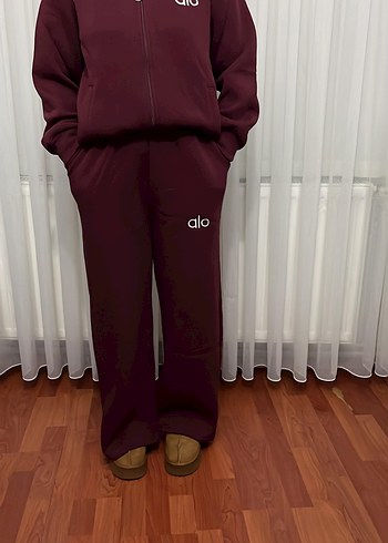 Bordo Kadın Rahat Kesim Uzun Eşofman Takımı - Görsel 2