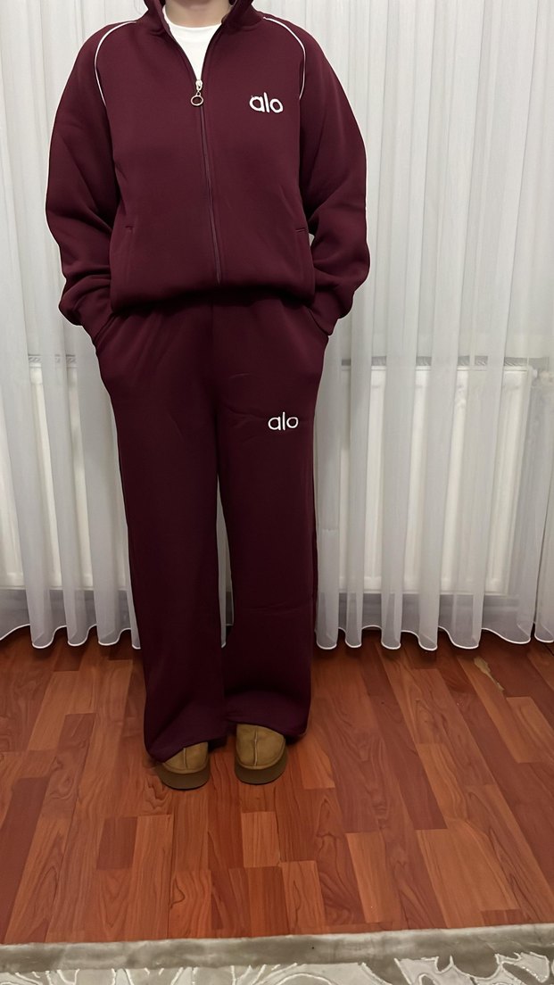 Bordo Kadın Rahat Kesim Eşofman Takımı - Görsel 2