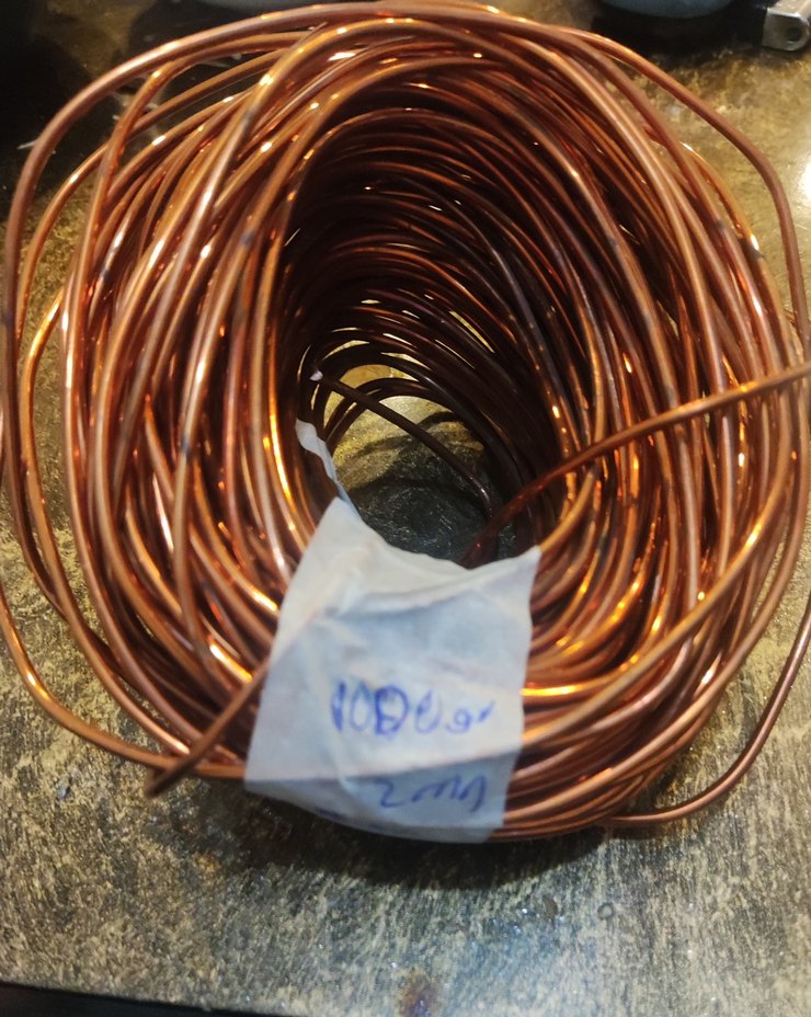 temiz saf 2mm çapında 3 kilo bakır tel - Görsel 2