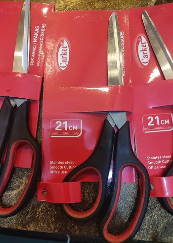 Carker Çok Amaçlı Kırmızı Makas 21 cm - Görsel 2