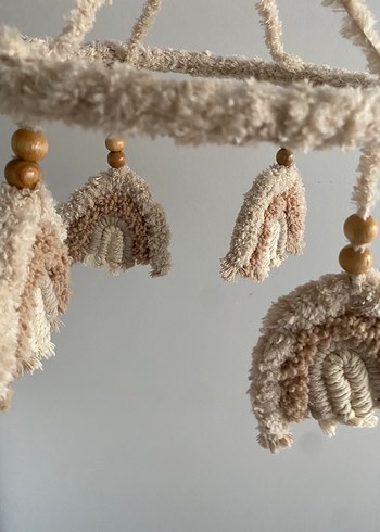 Bej Makrome Gökkuşağı Süs - Görsel 2