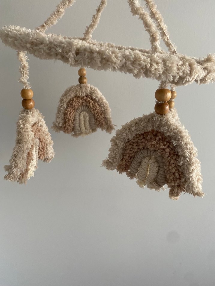 Bej Makrome Gökkuşağı Süs - Görsel 3