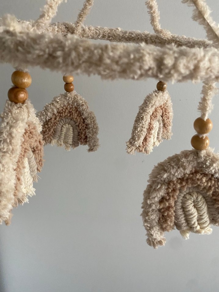 Bej Makrome Gökkuşağı Süs - Görsel 2