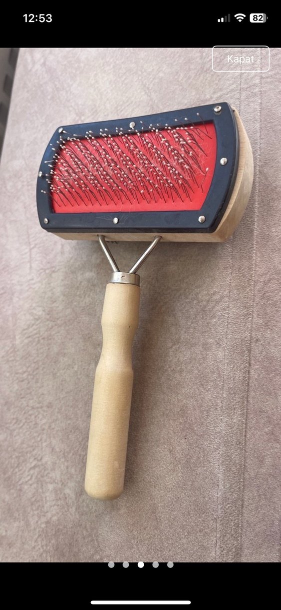 Kedi Tüy Fırçası Ahşap Saplı - Görsel 2