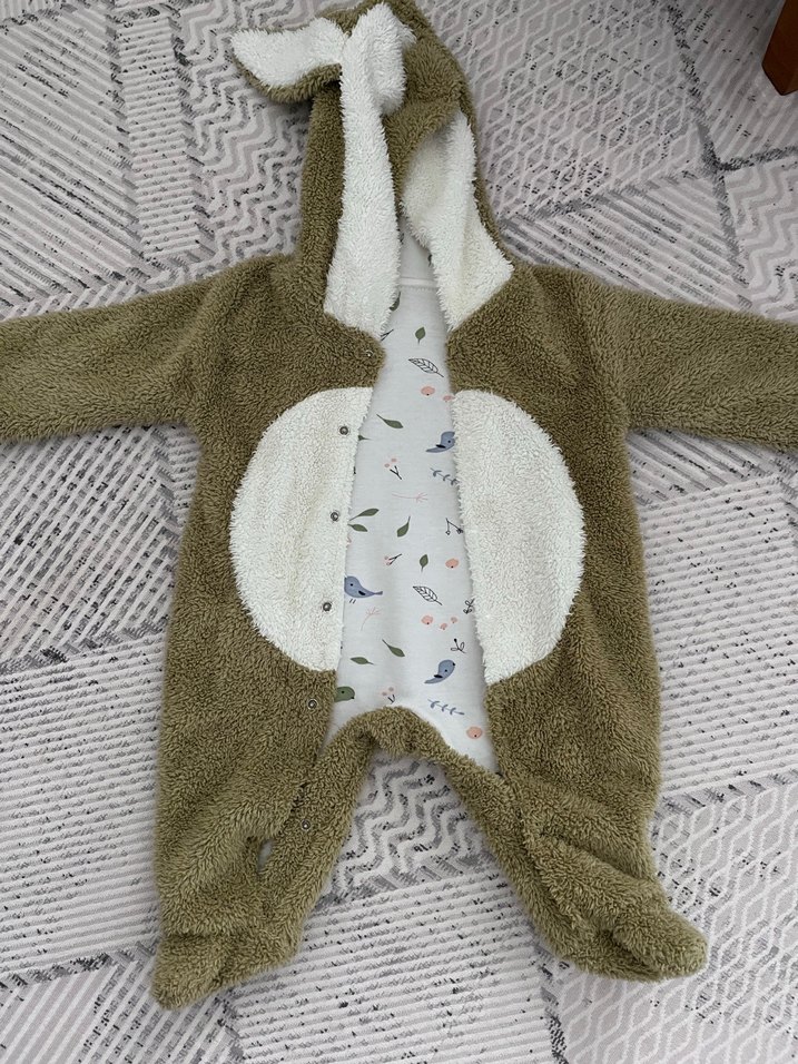 Erkek Bebek Gri Triko Polar Tulum - Görsel 3