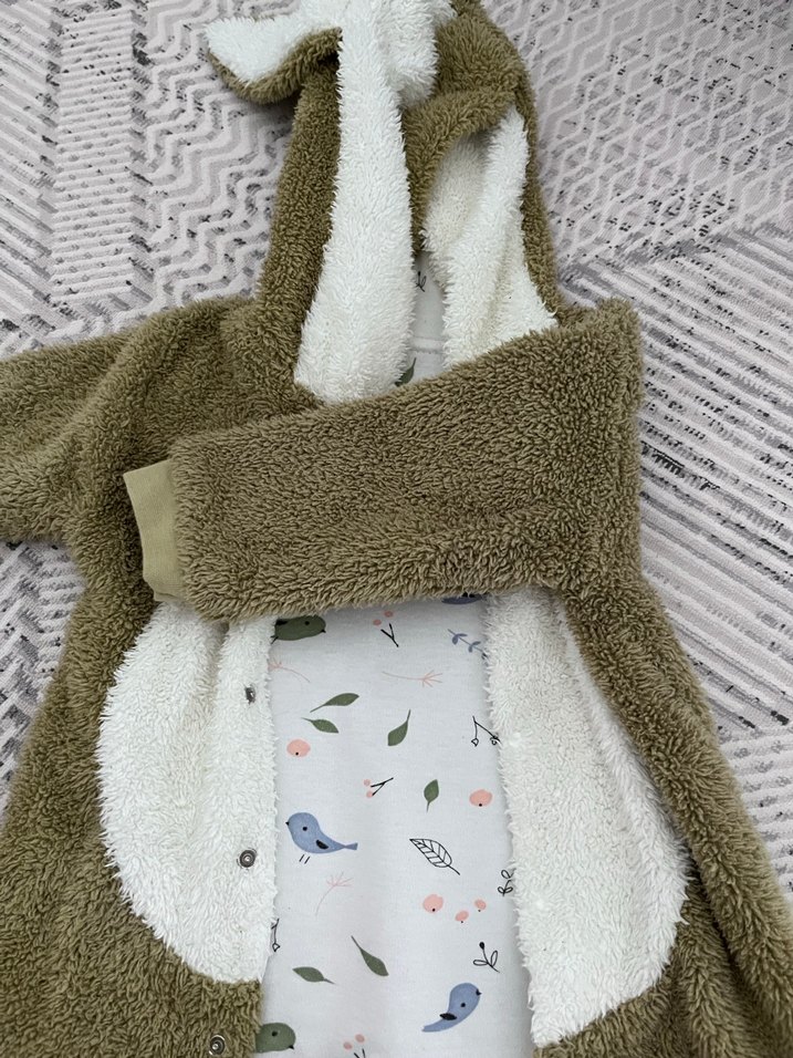 Erkek Bebek Gri Triko Polar Tulum - Görsel 2