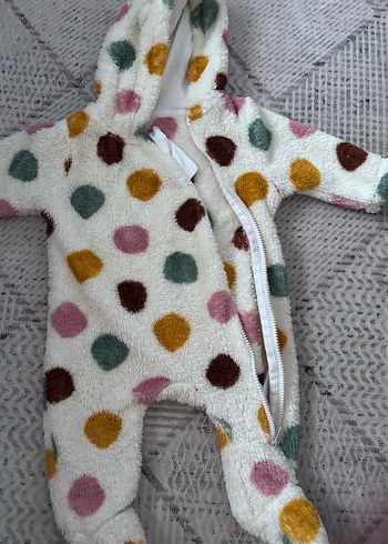 Bebek Kız Çok Renkli Puantiyeli Örgü Tulum - Görsel 4