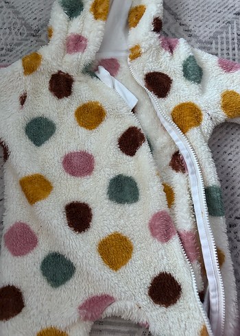 Bebek Kız Çok Renkli Puantiyeli Örgü Tulum - Görsel 3