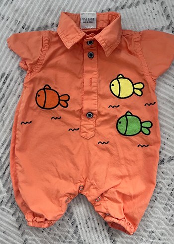 Renkli Balık Desenli Bebek Tulum