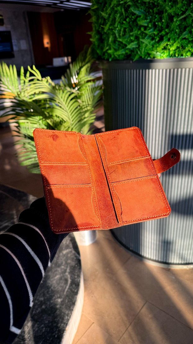 Kahverengi Deri unisex Cüzdanı - Görsel 2