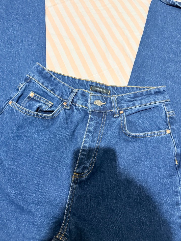 Trendyolmilla Mavi Denim Regular Fit Jean - Görsel 4