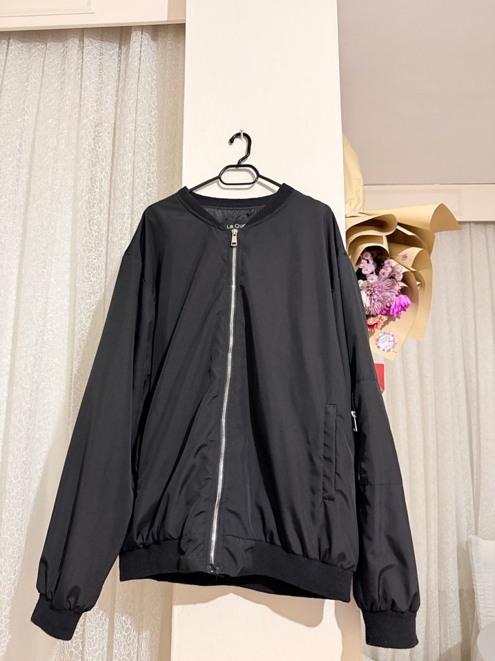 Siyah Fermuarlı Kadın Street Wear Ceket - Görsel 3