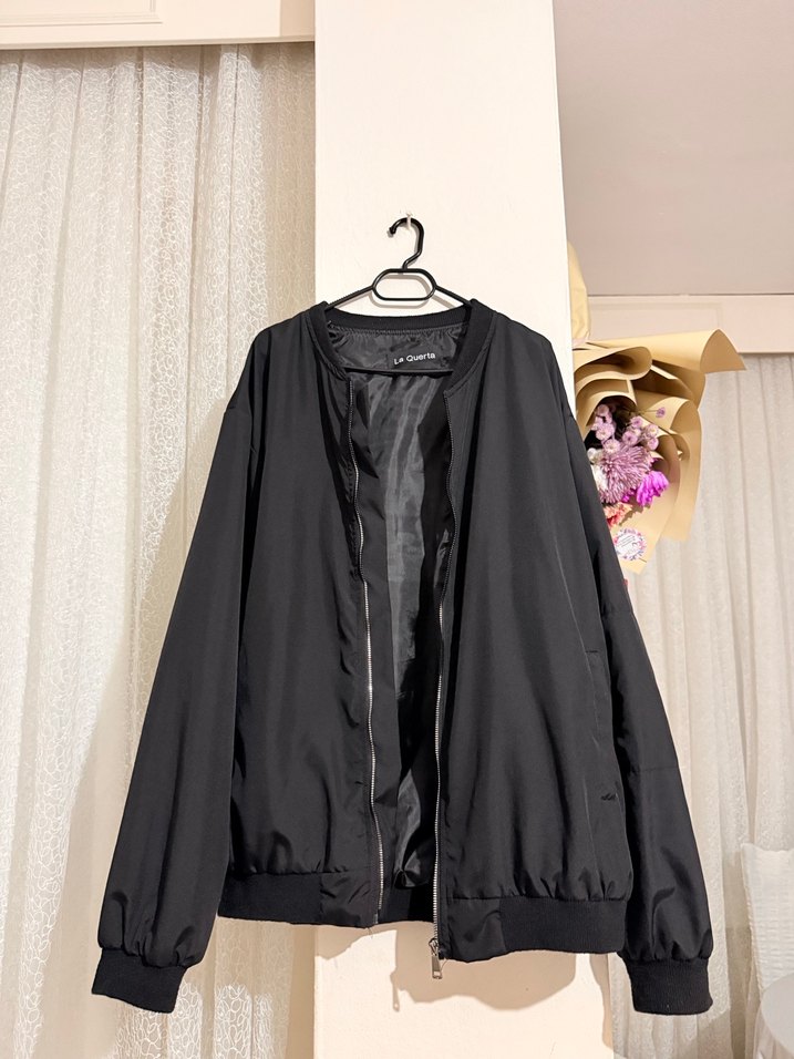 Siyah Fermuarlı Kadın Street Wear Ceket - Görsel 4