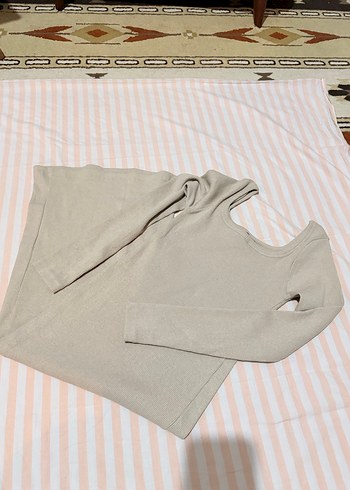 Bej Uzun kollu sezonluk  Triko Elbise - Görsel 2