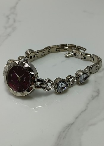 Bordo Kadranlı Kadın Saati - Görsel 2