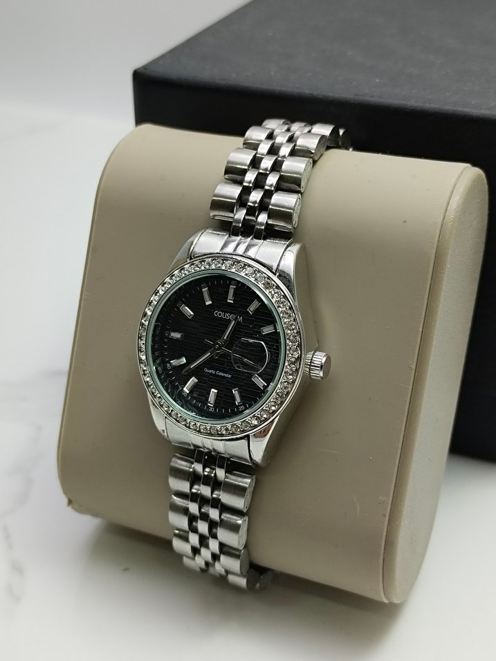 GÜMÜŞ/SİYAH KADIN SAAT - Görsel 3