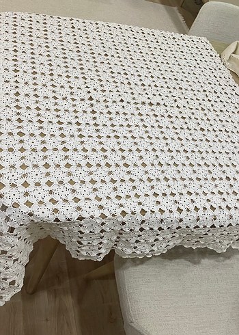 Bohem Beyaz Örgü El Yapımı Dantel - Görsel 2