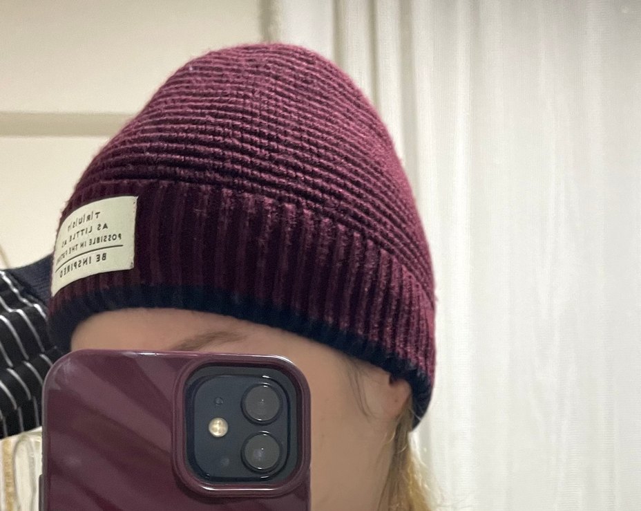 Bordo Örgü Kadın Bere - Görsel 3