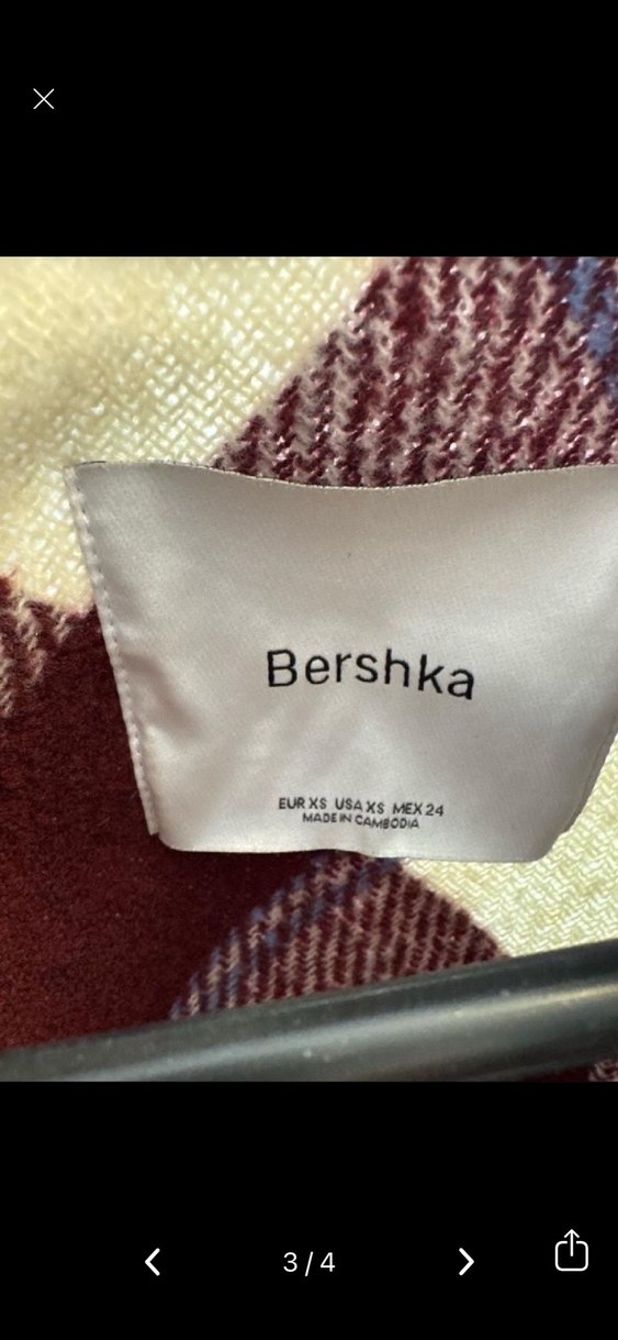 Bordo Gri Kareli Düğmeli Kadın Ceket - Görsel 2