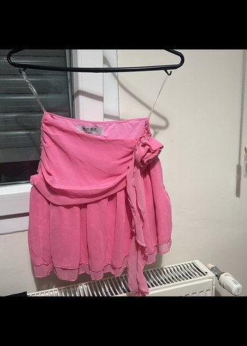 Pembe Fırfırlı Mini Etek - Görsel 2