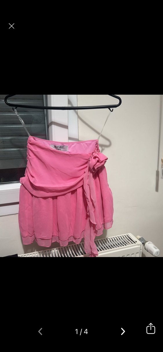 Pembe Fırfırlı Mini Etek - Görsel 2