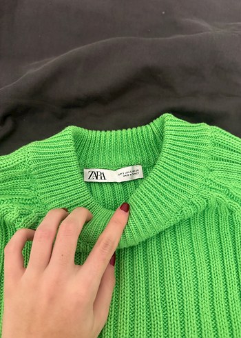 Yeşil Örgü Kadın Kazak - Görsel 2