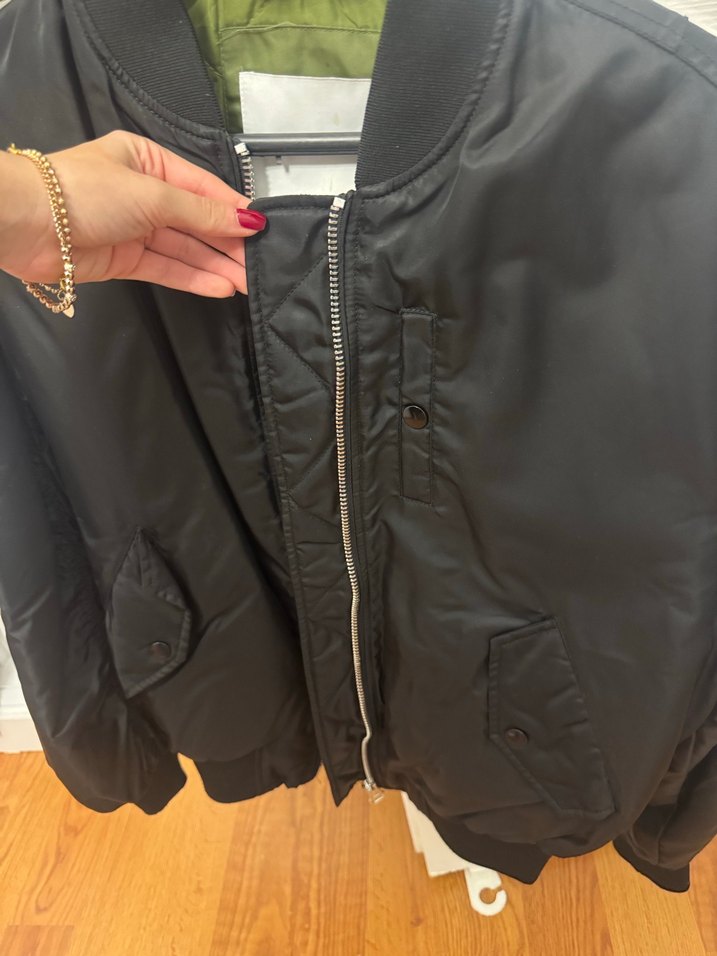 Siyah Fermuarlı Kadın bomber Ceket - Görsel 2