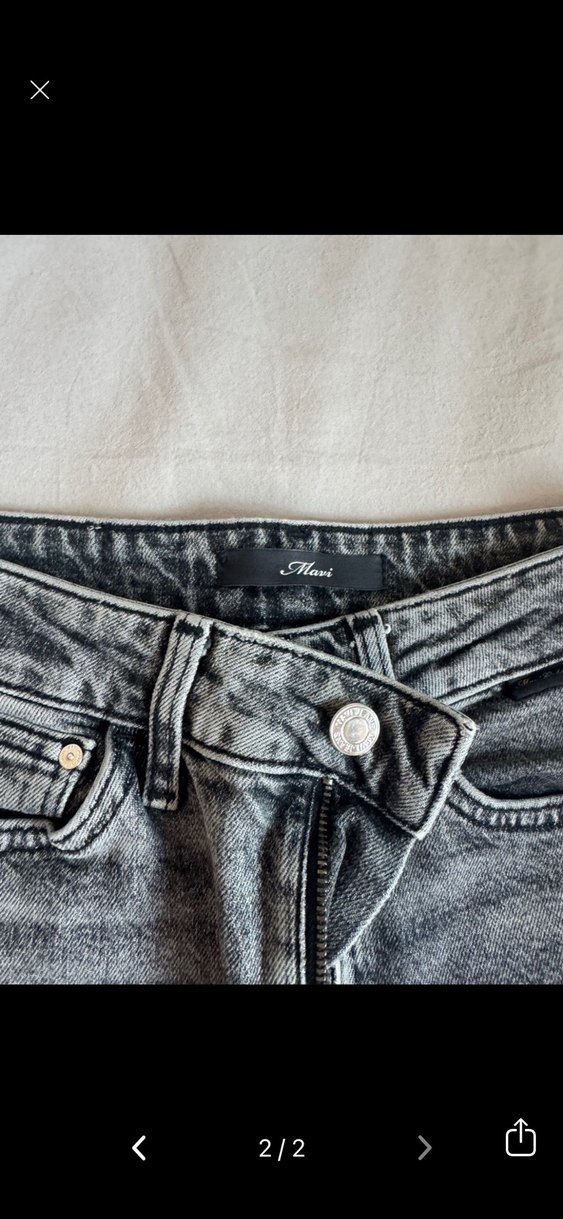 Gri Yırtık Detaylı Kadın Midi Jean - Görsel 2