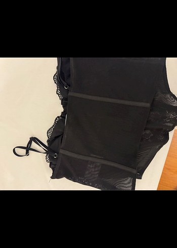 Siyah Dantelli Bershka büstiyer korse - Görsel 3