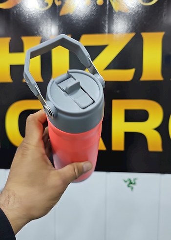 Renkli Kırmızı Termos Şişesi - Görsel 2