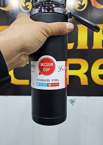 Siyah Renkli Vacuum Sports Termos - Görsel 2