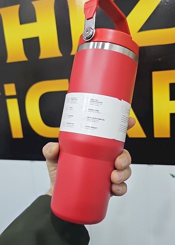 Stanley Flip Straw Termos Bardak Kırmızı - Görsel 3