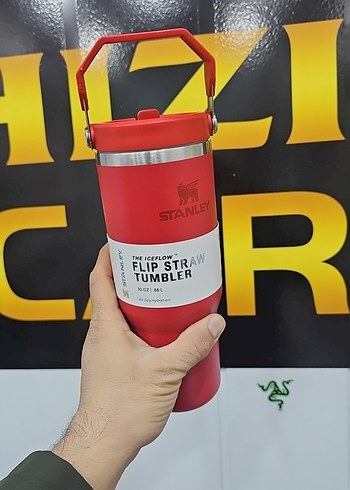 Stanley Flip Straw Termos Bardak Kırmızı - Görsel 4