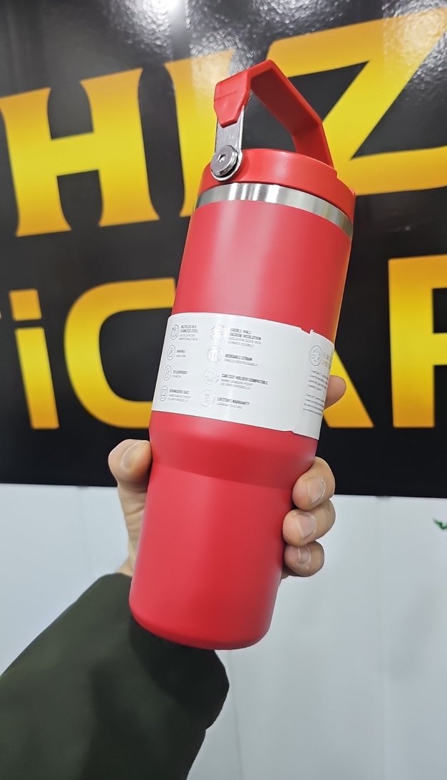 Stanley Flip Straw Termos Bardak Kırmızı - Görsel 3