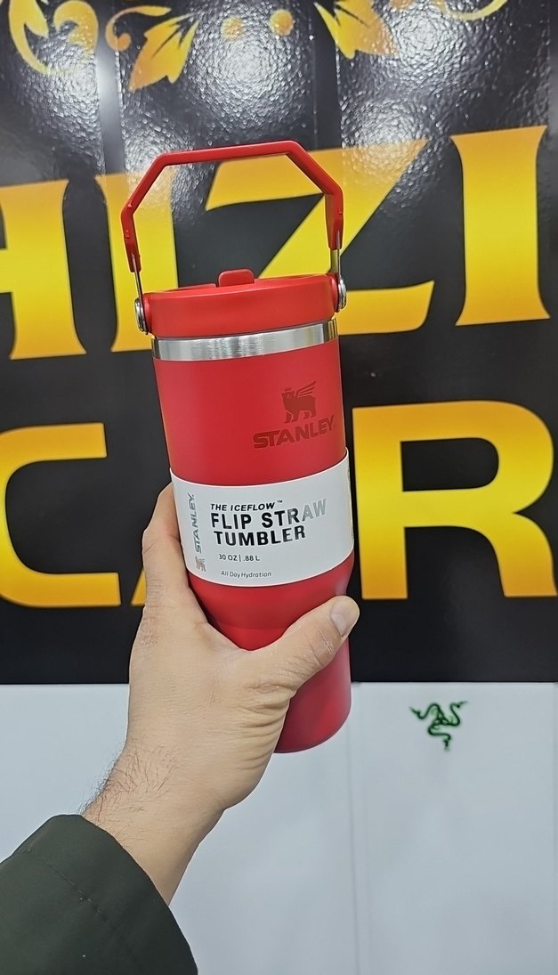 Stanley Flip Straw Termos Bardak Kırmızı - Görsel 4