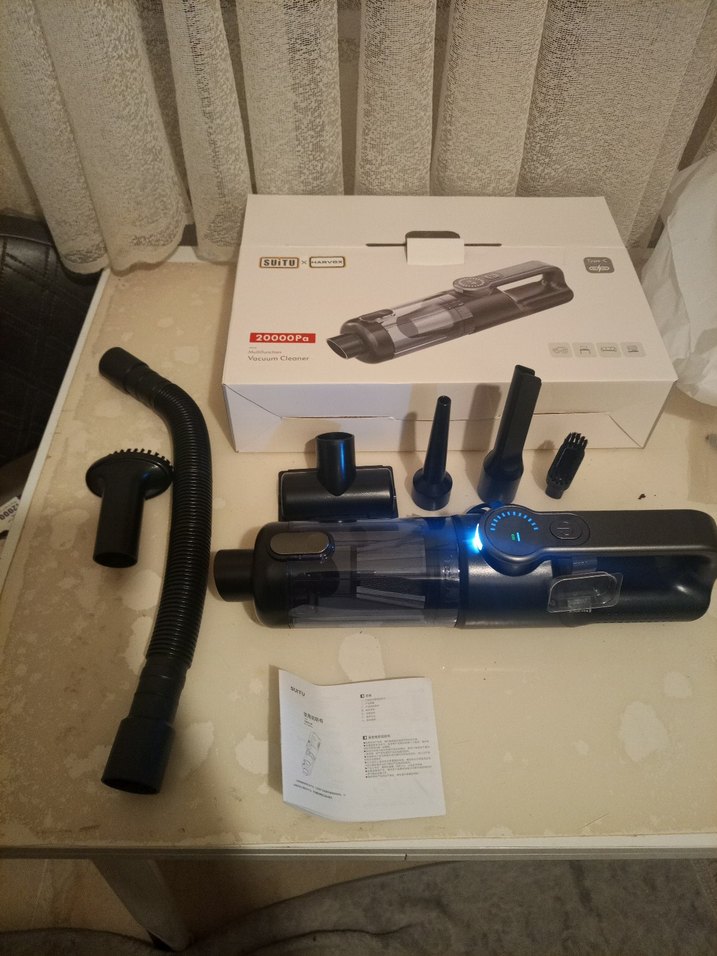 Araç İçi Şarjlı Süpürge  20000Pa Güçlü Çekim (Aparatlı Set) - Görsel 2