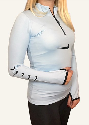 Nike Açık Mavi Fermuarlı Spor Üst - Görsel 4