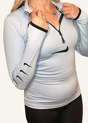 Nike Açık Mavi Fermuarlı Spor Üst - Görsel 2