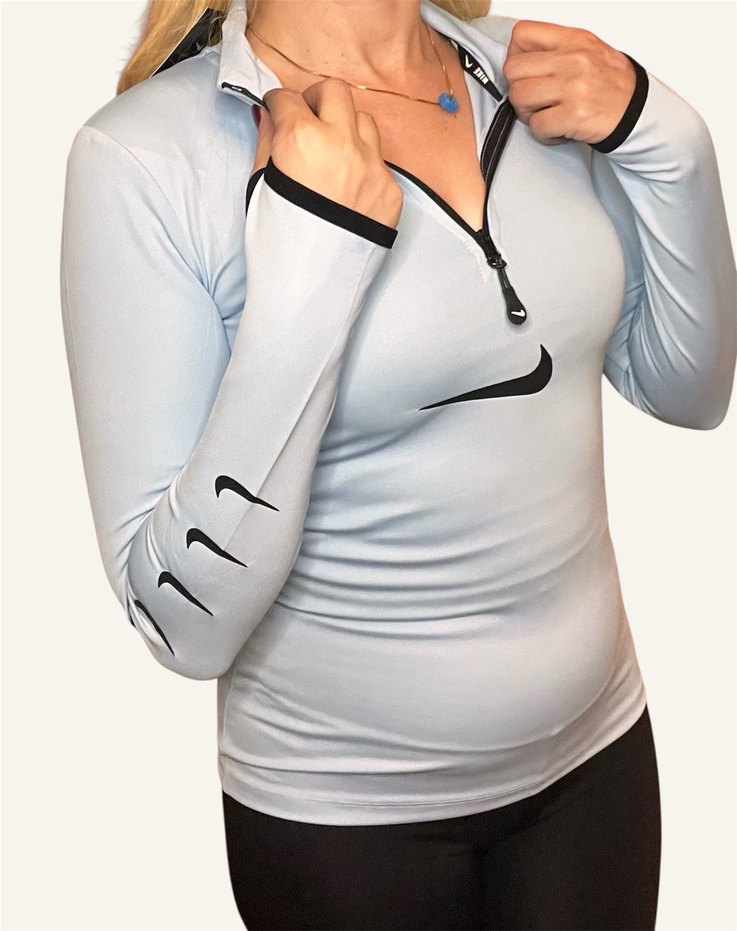 Nike Açık Mavi Fermuarlı Spor Üst - Görsel 2