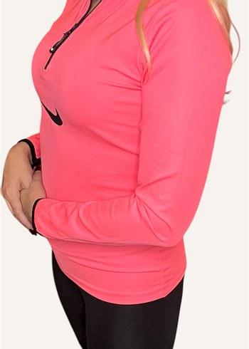 Nike V-Yaka Fermuarlı Uzun Kollu Mini Spor Üst - Görsel 4