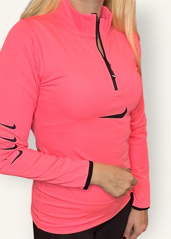 Nike V-Yaka Fermuarlı Uzun Kollu Mini Spor Üst - Görsel 5