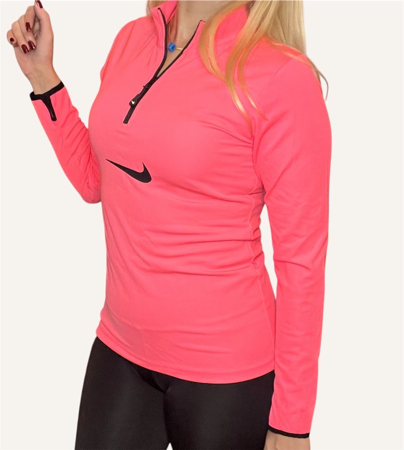 Nike V-Yaka Fermuarlı Uzun Kollu Mini Spor Üst - Görsel 3