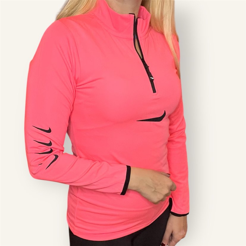 Nike V-Yaka Fermuarlı Uzun Kollu Mini Spor Üst - Görsel 5