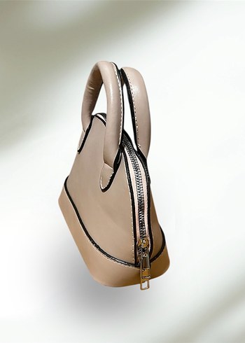 Bej Deri Kadın El Çantası - Görsel 2