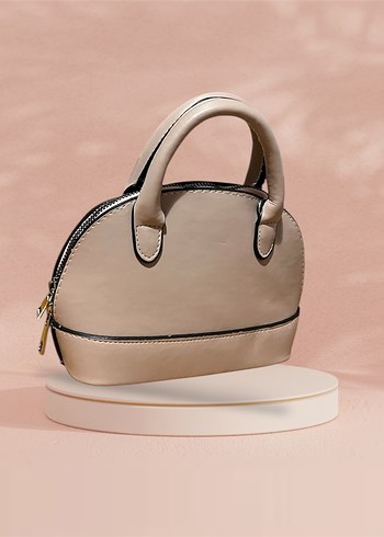 Bej Deri Kadın El Çantası - Görsel 3